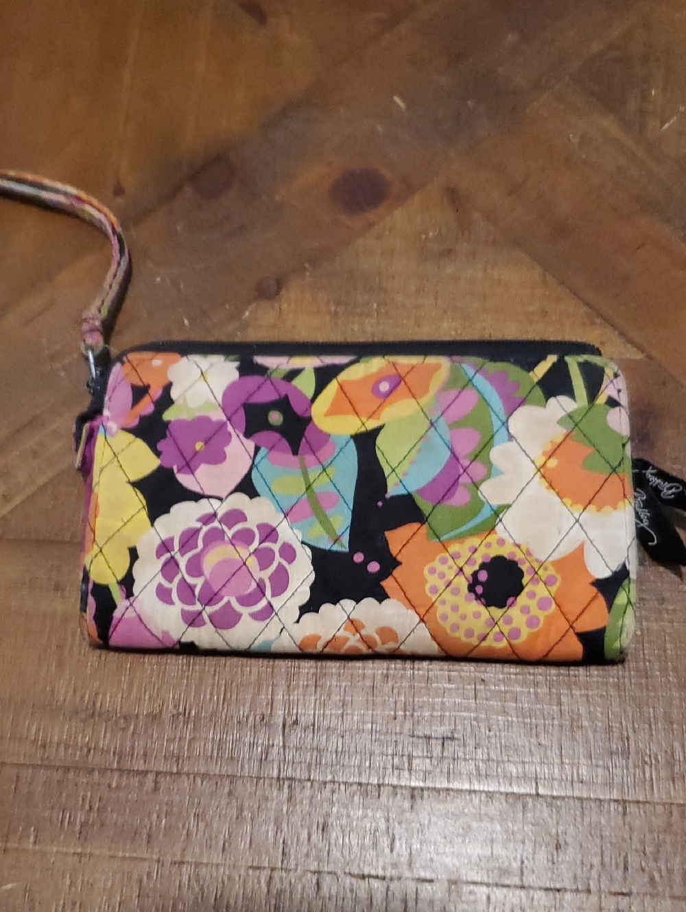 Floral Quilted Wristlet Wallet - Multicolor